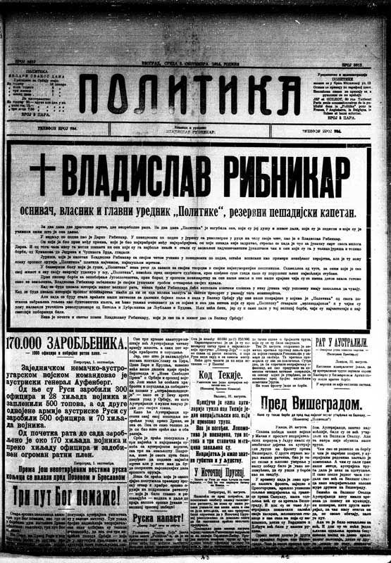 Smrt Vladislava Ribnikara 1914, Politika