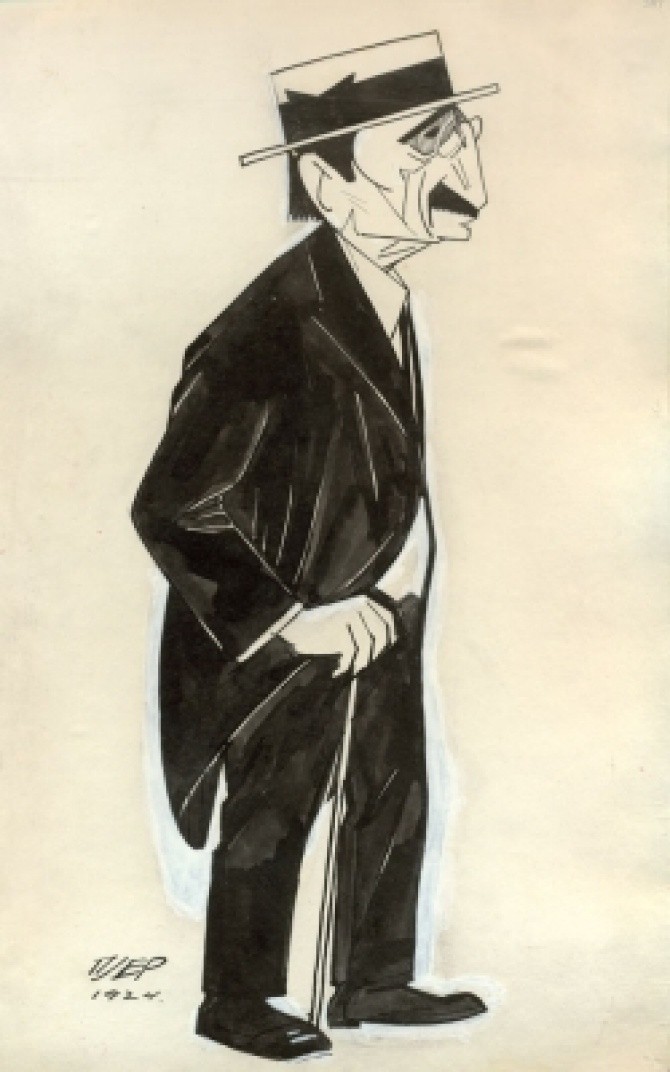 Branislav Nušić, karikatura Pjera Križanića