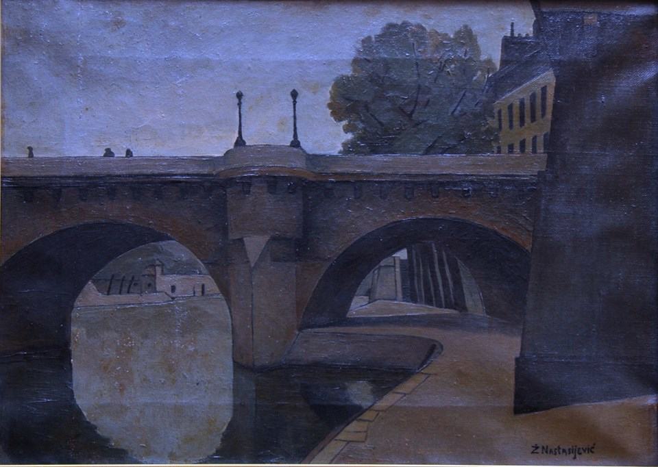 Živorad Nastasijević - Pont Neuf u Parizu, 1922, Muzej rudničko-takovskog kraja, Gornji Milanovac