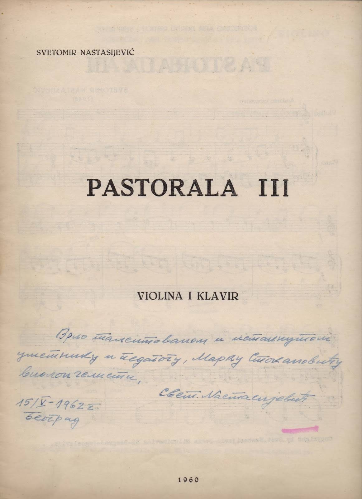 Svetomir NAstasijević, Pastorale