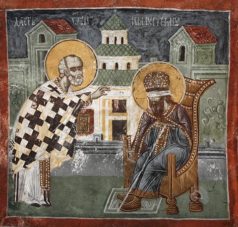 Sveti Nikola vraća vid kralju Stefanu Dečanskom, Pećka patrijaršija
