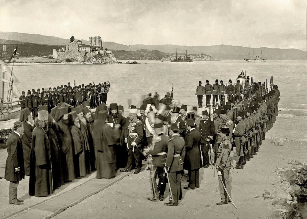 Doček kralja Srbije Petra I Karađorđevićća na hinandarskom pristaništu, 29. mart 1910.