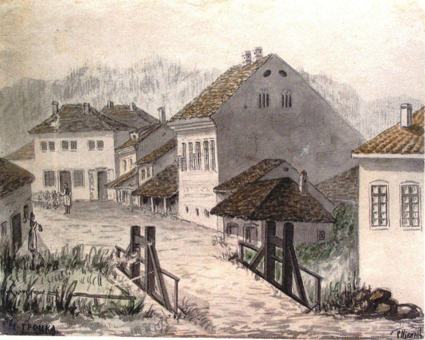 akvarel grocanke carsije, 1880