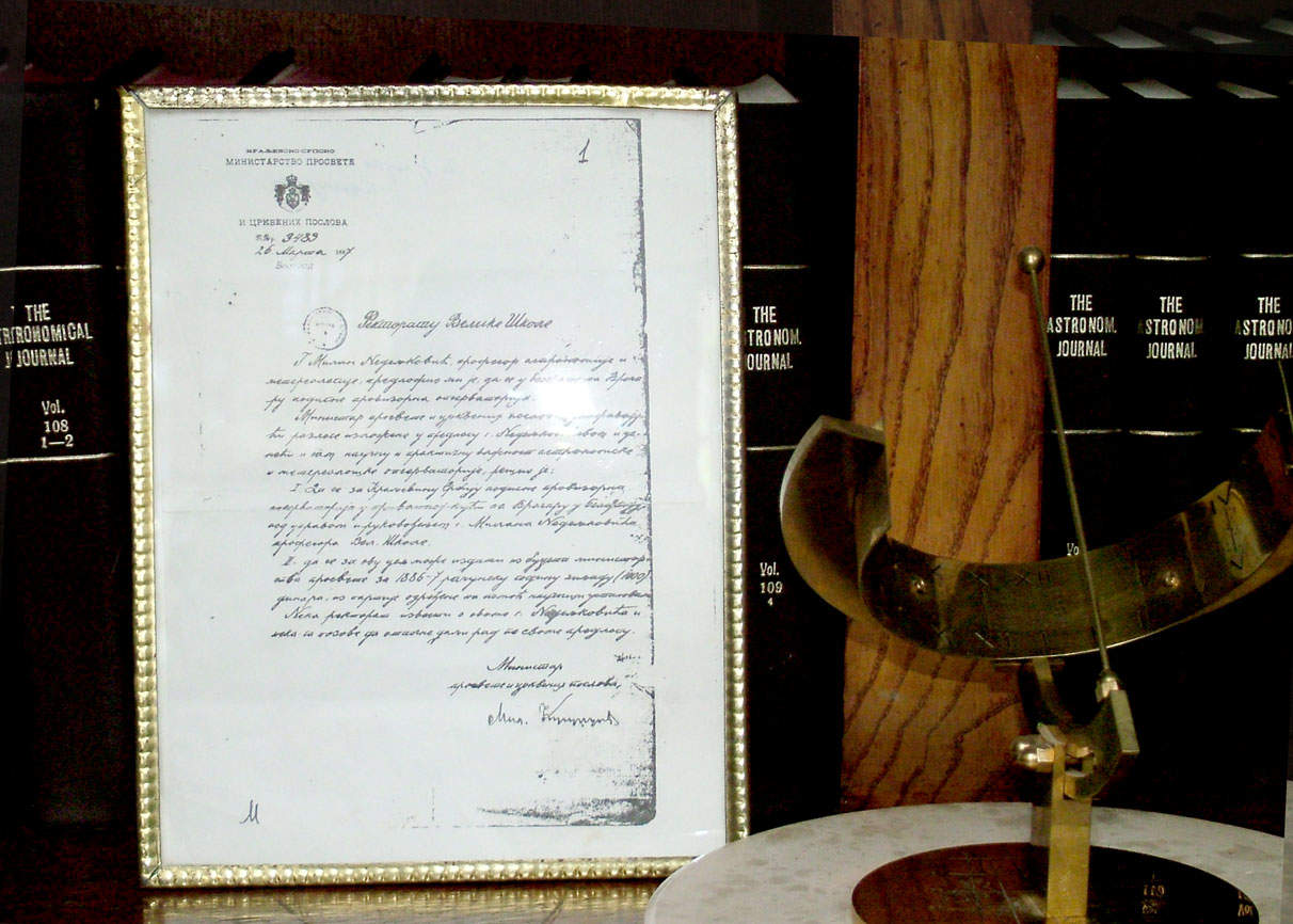 Dokument o osnivanju Opservatorije, Foto: AOB