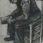 Vinsent van Gog: Čovek kji čita, 1882, public domain, Kröller-Müller Museum, Otterlo