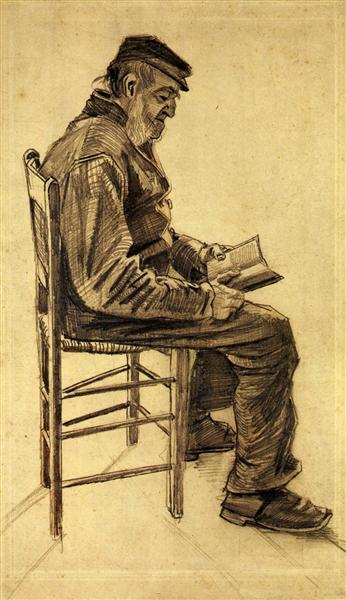 Vinsent van Gog: Starac koji čita, 1882. Public domain