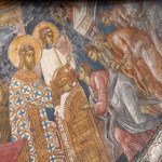 posudje na fresci pricesce apostola, Decani
