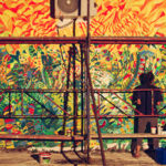 Aki Zum na Arlemm-u, slikanje murala za Arilje, 2016.